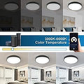 Anten 24W Smart LED Deckenlampe Ø30CM 2800LM RGB Wifi Deckenleuchte mit Fernsteuerung Steuerbar via App Kompatibel Alexa und Google Assistant für Wohnzimmer, Schwarz, (GA300-24W)