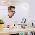 Mojimdo Stehlampe 20000 Lux Tageslichtlampe - Flexible, dimmbare LED Lichttherapielampe mit 5 Farben, 10 Helligkeitsstufen und Timer - Ideal für Schlafzimmer, Wohnzimmer und Büro - Weiß