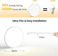 NIBSHOOM Deckenlampe LED Deckenleuchte Rund Flach 4000K,18W/1800LM/IP44 Wasserfest Ultradünn Badezimmer Lampe Decke, Modern Schlicht deckenlampen für Schlafzimmer Wohnzimmer Flur Küche Büro,220*17mm