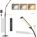 Mojimdo 120 LED Stehlampe, helle Stehlampen für Wohnzimmer, 3 Farbmodi & 10 Helligkeiten 3000K-6000K Standlicht, Schwanenhals Leselampe mit Touch Control für Schlafzimmer Büro