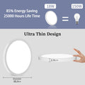 Deckenlampe LED Deckenleuchte Flach Rund, Ultra Dünn Lampe Decke Flurlampe 18W Weiß 4000K 1600LM Modern IP44 Badlampe Badezimmerlampe für Wohnzimmer Schlafzimmer Balkon Bad Flur Keller Küche Ø 223MM