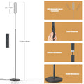 Amdelne Stehlampe Wohnzimmer Schwarz, Moderne Stehlampe LED Dimmbar, 12W 1400LM Stehleuchte Leselampe mit Fernbedienung, 6 Szenenmodi, Timing-Funktion, Sofa Lampe für Schlafzimmer Arbeitszimmer Büro