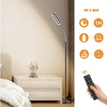 Amdelne Stehlampe Wohnzimmer Schwarz, Moderne Stehlampe LED Dimmbar, 12W 1400LM Stehleuchte Leselampe mit Fernbedienung, 6 Szenenmodi, Timing-Funktion, Sofa Lampe für Schlafzimmer Arbeitszimmer Büro