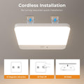 FULEN Deckenlampe Badezimmer mit Bewegungsmelder, Kabellos LED Deckenleuchte Dimmbar mit Batterie Wiederaufladbar,3 Farbtemperaturen,Fernbedienung mit Timer,Lampe Decke für Flur,Keller,Treppenhaus