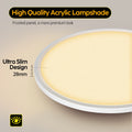 Aisutha LED Deckenleuchte, 24W 2800LM Deckenlampe Flach Dimmbar mit Fernbedienung, 3000K-6500K, IP54 Ultra Dünn Schlafzimmer Lampe für Wohnzimmer Kinderzimmer Küche Badezimmer