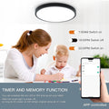 Anten 24W Smart LED Deckenlampe Ø30CM 2800LM RGB Wifi Deckenleuchte mit Fernsteuerung Steuerbar via App Kompatibel Alexa und Google Assistant für Wohnzimmer, Schwarz, (GA300-24W)