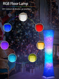 Amdelne RGB Stehlampe Wohnzimmer Dimmbar, Led Stehleuchte Modern mit Musik Sync, Fernbedienung/App Control, Standleuchte Farbwechsel, Floor Lamp für Kinderzimmer Spiel Schlafzimmer, aus Stoff Weiß