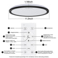 AmazeFan LED Deckenleuchte Dimmbar - 24W 2400LM Deckenlampe mit Fernbedienung - 6W Nachtlicht Warm - LED Deckenleuchte Flach für Schlafzimmer Kinderzimmer Wohnzimmer-Rund (24W-29CM-Schwarz)