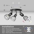 Dehobo Led Deckenstrahler Schwenkbar 350°, Deckenleuchte E14 3 Flammig Schwarz, Spotleuchte Wand, Deckenlampe Spots Led, LED Wandstrahler für Küche, Wohnzimmer, Schlafzimmer, Nein E14 Leuchtmittel
