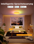 Govee Deckenlampe RGBIC 48.5W, Smart Led Deckenleuchte 4300lm Kompatibel mit Matter, Alexa & Google Assistant, Deckenlampe Led Ø38cm Lamp Dimmbar mit Hintergrundbeleuchtung für Wohnzimmer Schlafzimmer