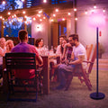 Licmic Solar Stehlampe Outdoor Stehlampe mit Lichtsensor,Dimmbar Warmweiß und RGB Stehlampe Kabellos stehleuchte Aufladbar Akku Stehlampe Wasserdicht LED Stehlampe Außen für Terrassen、Garten.