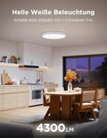 Govee Deckenlampe RGBIC 48.5W, Smart Led Deckenleuchte 4300lm Kompatibel mit Matter, Alexa & Google Assistant, Deckenlampe Led Ø38cm Lamp Dimmbar mit Hintergrundbeleuchtung für Wohnzimmer Schlafzimmer