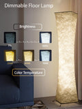 Amdelne RGB Stehlampe Wohnzimmer Dimmbar, Led Stehleuchte Modern mit Musik Sync, Fernbedienung/App Control, Standleuchte Farbwechsel, Floor Lamp für Kinderzimmer Spiel Schlafzimmer, aus Stoff Weiß