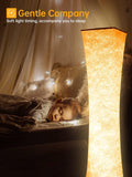 Amdelne RGB Stehlampe Wohnzimmer Dimmbar, Led Stehleuchte Modern mit Musik Sync, Fernbedienung/App Control, Standleuchte Farbwechsel, Floor Lamp für Kinderzimmer Spiel Schlafzimmer, aus Stoff Weiß