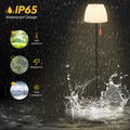 Licmic Solar Stehlampe Outdoor Stehlampe mit Lichtsensor,Dimmbar Warmweiß und RGB Stehlampe Kabellos stehleuchte Aufladbar Akku Stehlampe Wasserdicht LED Stehlampe Außen für Terrassen、Garten.