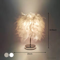 Federglanz - Runde Tischlampe Mit Federn