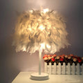 Federglanz - Runde Tischlampe Mit Federn