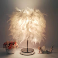 Federglanz - Runde Tischlampe Mit Federn