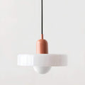 Nordicglas - Skandinavische Deckenhängelampe Mit Handgefertigtem Glasschirm Weiß / Rosa Deckenlampe