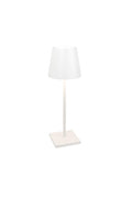 Zafferano, Poldina L Schreibtischlampe, Tragbare und Wiederaufladbare Tischlampe mit Touch Control, Geeignet für Wohnzimmer und Außenbereich, Dimmer, 2200-3000 K, Höhe 49,7 cm, Farbe Weiß