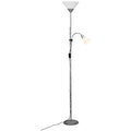 Brilliant Lampe Spari LED Deckenfluter Lesearm silber/weiß | 1x LED-A60, E27, 9.5W LED-Leuchtmittel inklusive, (806lm, 2700K) | Mit Schnurzwischenschalter