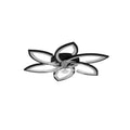 Leise Deckenventilator mit Light, Deckenventilator mit Fernbedienung und Beleuchtung Ventilatorlicht APP Dimmbare Farbe Helligkeit 70W Kreative Acryl- Blumenform Deckenleuchte mit Ventilator (Schwarz)