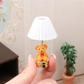 Wohnzimmer Tischlampe Figur Modell Realistischer Bär Vintage Life Szene Puppen Haus Tun Spiel