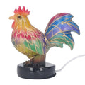 Ldafava Tischlampe mit Hahn aus gebeiztem Harz, buntes LED-Tier-Nachtlicht, USB-betrieben, Heimation, Nachttisch-, 13 cm, 337 g