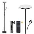 Modlicht 35W Stehlampe LED Dimmbar Schwarz, 4200LM Stehlampe Leselampe mit Fernbedienung & Touch-Steuerung, 3000-6000K Deckenfluter LED mit Leselampe, Standleuchten für Wohnzimmer Schlafzimmer Büro