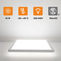 slochi (2 Stücke LED Deckenleuchte, 18W Ultra Dünn Deckenlampe Flach 22 * 2.1cm, 6500K Kaltesweiß Deckenleuchten Quadrat für Schlafzimmer,Bad,Flur,Küche
