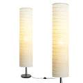 LALISU Stehlampe Papier Lampe Moderne Stehlampen mit Lampenschirm, Stehlampe für für Wohnzimmer Mit Fußschalter, Schlafzimmer und Arbeitszimmer (White-03)