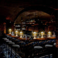 Tischlampe aus Metall in Pilzform, Eisen, 3-farbige LED, 1800 mAh, Typ C, Berührungssensor, stufenloses Dimmen, Nachttischlampe für Restaurants, Wohnzimmer, Büro (Silber)
