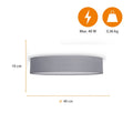 Smartwares Deckenleuchte – Textilschirm – 40 cm Ø – 3x E14 – Max. 40 W – Für LED geeignet – Grau – 10.004.70