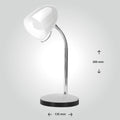 Schreibtischlampe Tischleuchte Leselampe Klemmleuchte Nachttischleuchte Retro aus Metall mit Schwanenhals, schwenkbar, mit Schnurschalter, Fassung E27 (mit Leuchtmittel, Tischleuchte weiß)
