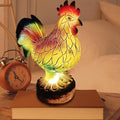 Ldafava Tischlampe mit Hahn aus gebeiztem Harz, buntes LED-Tier-Nachtlicht, USB-betrieben, Heimation, Nachttisch-, 13 cm, 337 g