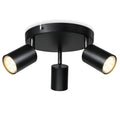 Smanu Deckenstrahler 3 Flammig Schwenkbar,Deckenleuchte GU10 Deckenlampe Wandstrahler Drehbar,Schwarz Spotlight Lampe Deckenspots für Wohnzimmer Schlafzimmer Küchen (Ohne Leuchtmittel)