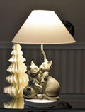 Tischlampe Katzenfigur Kinderzimmer Leuchte (ohne Leuchtmittel) Katzen Tischleuchte weiss Lampe cw613 Palazzo Exklusiv