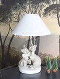 Tischlampe Katzenfigur Kinderzimmer Leuchte (ohne Leuchtmittel) Katzen Tischleuchte weiss Lampe cw613 Palazzo Exklusiv