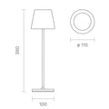 SIGOR Nuindie 2.0 - Dimmbare LED Akku-Tischlampe Indoor & Outdoor, IP54 spritzwassergeschützt, Höhe 38 cm, aufladbar mit USB-C, 12 h Leuchtdauer, tannengrün