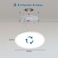 ONDTA LED Deckenleuchte Dimmbar 22W, 2800LM 2700K-6500K Deckenlampe mit Fernbedienung, IP44 Badezimmer lampe LED Panel für Küche Kinderzimmer Schlafzimmer Flur, Weiß, Rund-Ø42 CM