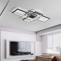 LED Deckenleuchte 80CM, Deckenlampe Wohnzimmer Black, 3000K-6000K Dimmbar Rechteckige Wohnzimmerlampe Aluminium Acryl Schlafzimmer Moderne Lampe Mit Fernbedienung