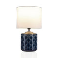 Pauleen 48022 Glowing Midnight Tischleuchte max. 20W Tischlampe für E14 Lampen Nachttischlampe Blau Weiß 230V Keramik/Stoff ohne Leuchtmittel