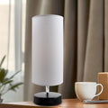 da LIGHT Nachttischlampe Weiß (ohne Glühbirnen), Tischlampe mit Kabelschalter, E27 Fassung, Lampenschirm aus Leinenstoff, Modern Tischleuchte für Schlafzimmer, Wohnzimmer, Schreibtisch, Kinderzimmer