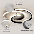 LED Deckenlampe,Moderne Deckenleuchte Dimmbar mit Fernbedienung Wohnzimmer, Schwarz-Weiß Schlafzimmerlampe, Rund, Wohnzimmerlampe mit Memory Funktion, für Wohnzimmer,Schlafzimmer, Büro