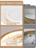 Baerolc LED Deckenleuchte Holz,30cm Deckenlampe Schlafzimmer 24W 3000K Warmweiß Deckenleuchte Küchenlampe Rund Deckenlampe holz für Schlafzimmer/Büro/Küche/Kinderzimmer/Flur/Balko