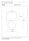 LUCIDE RAMZI - Tischlampe - Ø 18 cm - 1xE14 - Beige