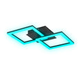 EGLO LED Deckenleuchte RGBIC, geometrische Deckenlampe mit Lichteffekten, Gaming Zimmer und Party Deko, Deckenbeleuchtung mit Fernbedienung, warmweiß und RGB, Metall in Schwarz
