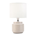 Pauleen 48219 Bright Soul Tischleuchte max. 20 Watt handgefertigt Creme, Beige Nachttischlampe im Boho Look aus Stoff, Keramik E14