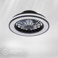 BRILONER - LED Deckenventilator mit Beleuchtung, Fernbedienung, Leiser DC-Motor, 5 Geschwindigkeiten, CCT, Dimmbar, Lampe mit Ventilator, LED Deckenleuchte, Deckenlampe Ventilator, 38 cm, Schwarz
