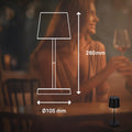BRILONER – LED Tischlampe Kabellos, Dimmbare Nachttischlampe Touch, Schreibtischlampe, Leselampe, Tischleuchte Outdoor und Indoor, USB-C, Camping Lampe, Warmweißes Licht, Ø105x260 mm (DxH), Schwarz